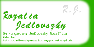 rozalia jedlovszky business card